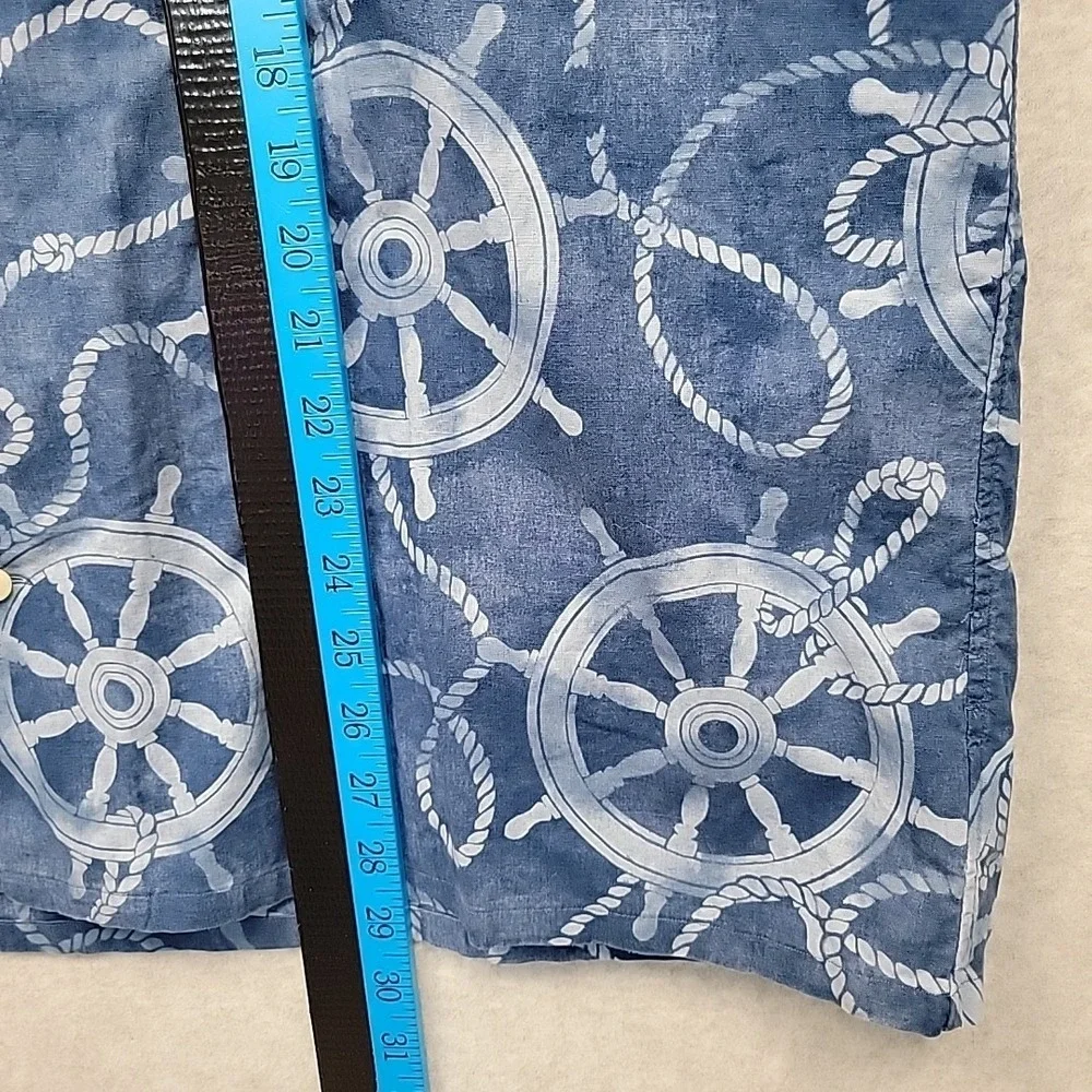 Polo Ralph Lauren Camp Shirt Mens XXL Classic Blue Nautical Ship Wheels Ropes SS